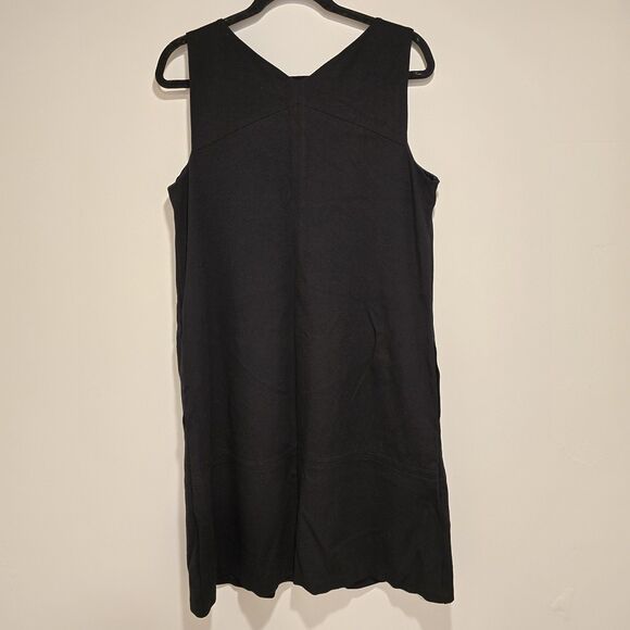 Eileen Fisher Little Black Dress Viscose Silk Blend Minimalist Medium Women - Picture 8 of 11